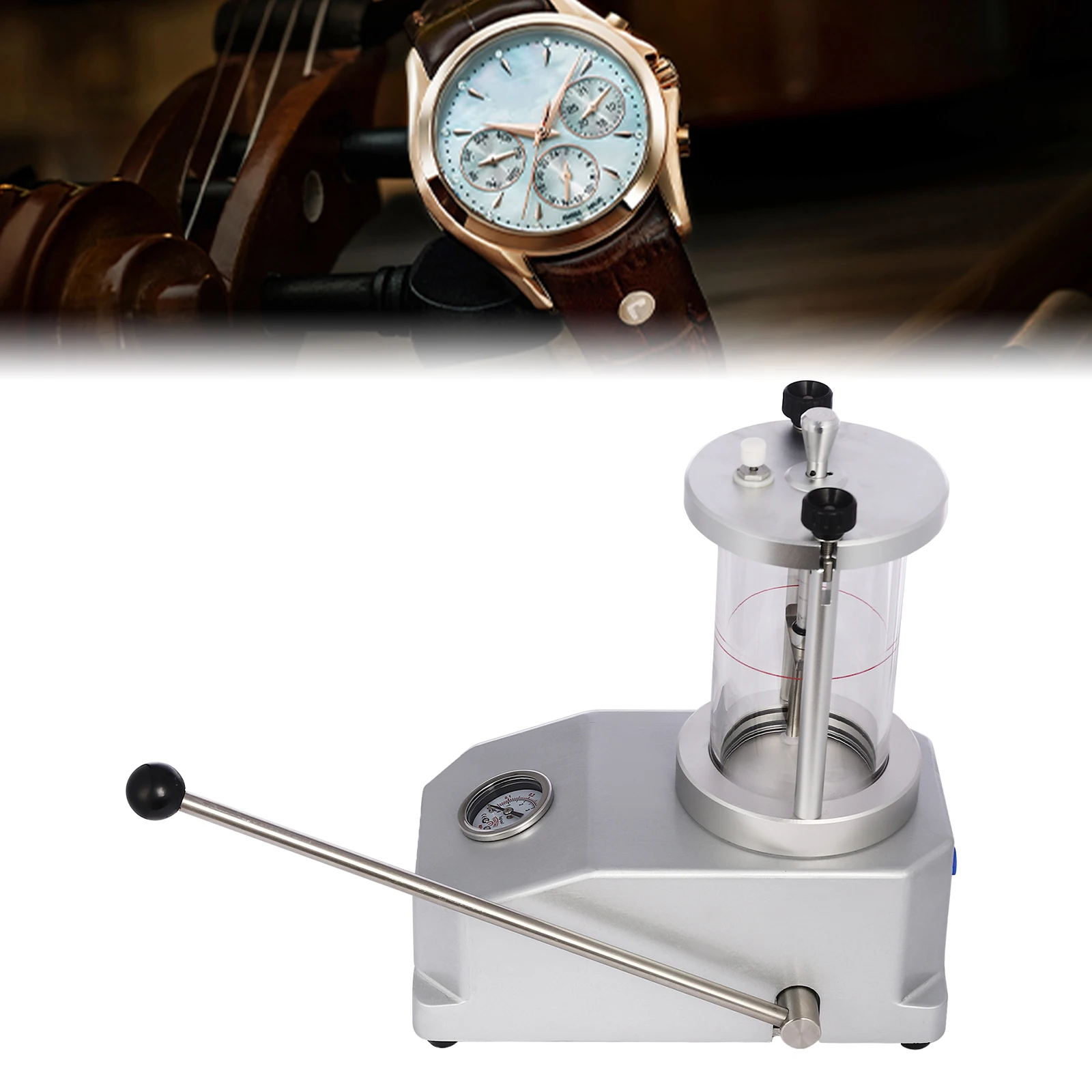 Watch Case Waterproof Pressure Glass Tester,Silver Manual Watch Waterproof Test Tool for Home,Watch Shops
