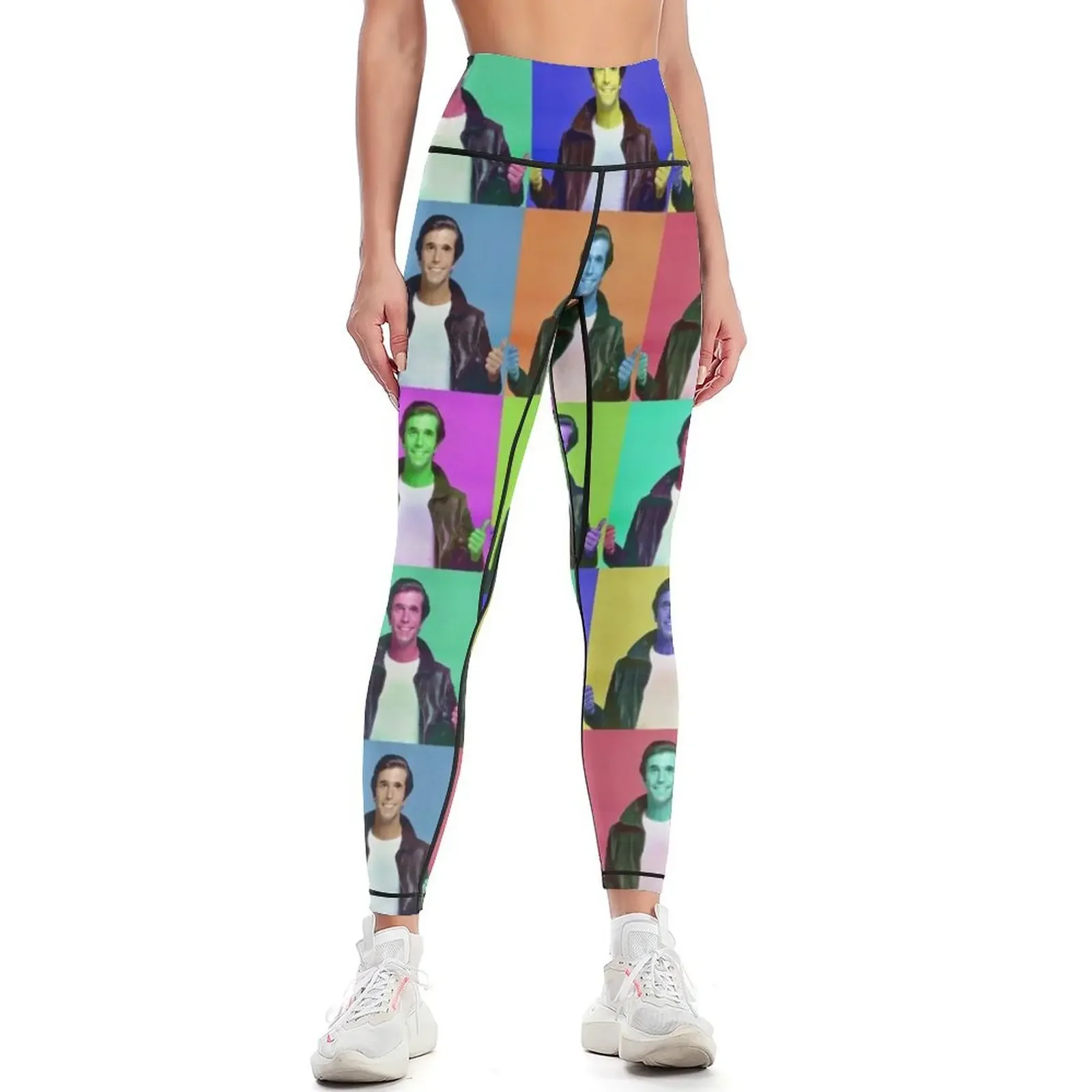 Fonzie Collage Leggings Tight fitting woman sports tennis for Women sports Womens Leggings