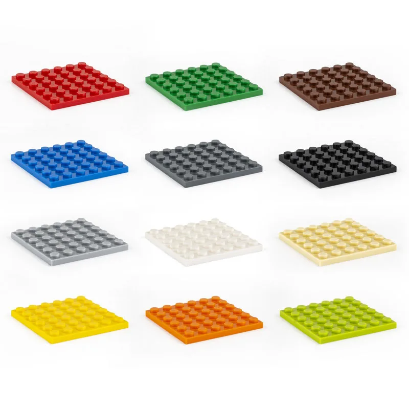 

50pcs DIY Building Blocks 6x6 Dots Thin Figures Bricks 12Color Educational Creative Size Compatible Brand Toys for Children 3958