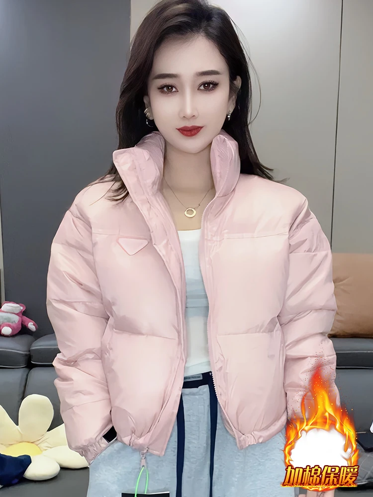 Dames dons katoen Jaet 2025, winter nieuwe ort Thiened warme jas brood Sle Fce gevoerd Koreaanse losse pasvorm lange Sve