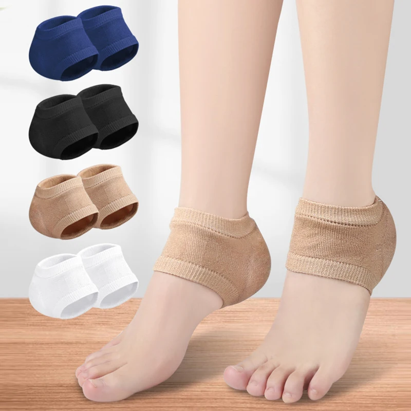 1 Pair Solid Cracked Foot Feet Care Sock Elastic Durable Gel Heel Socks Universal Dry Hard Foot Skin Protector Shoe Accessories