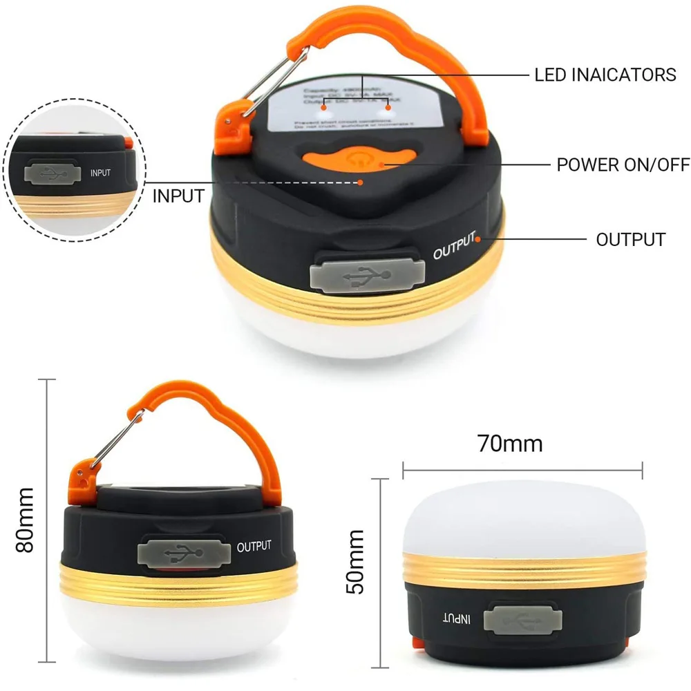 10W High Power Camping Lantern Tent Light 1800mAh USB Rechargeable Portable Lantern Flashlight Outdoor Hiking Night Hanging Lamp