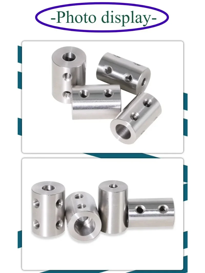 D14L22 3.17mm/4mm//5mm/6mm/7mm/8mm couplage en acier inoxydable couplage rigide à Double trou couplage de connecteur de transmission variable