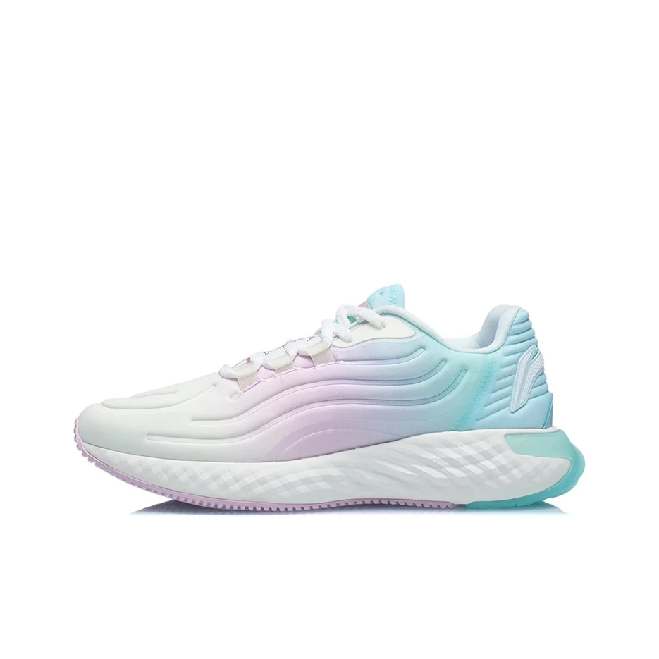 Li Ning Slip Resistant Abrasion Resistant Low top Running Shoes Women's Light Blue ARSR038-3