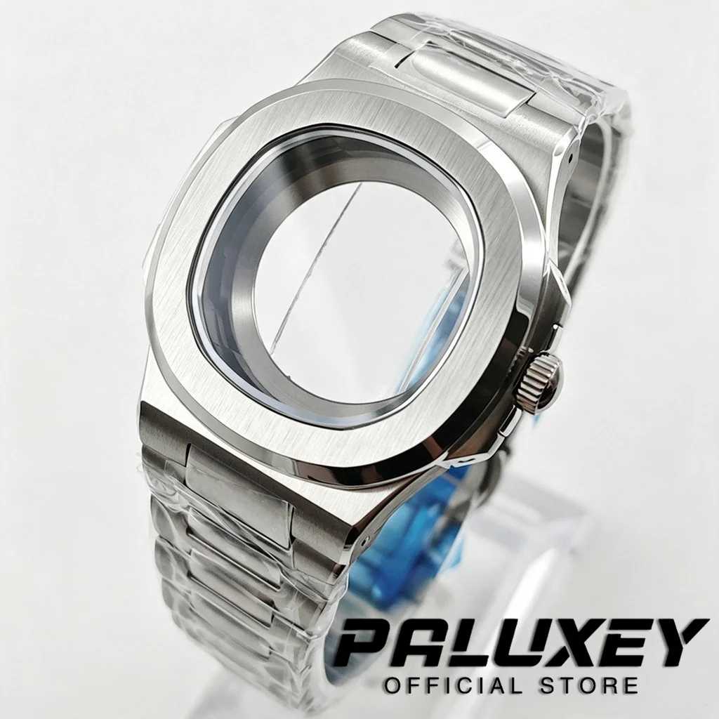 Nautilus Style Sapphire Crystal Watch Case 40mm Modified Automatic Replace Accessories Suitable for NH34 NH35 NH36 NH38 Movement