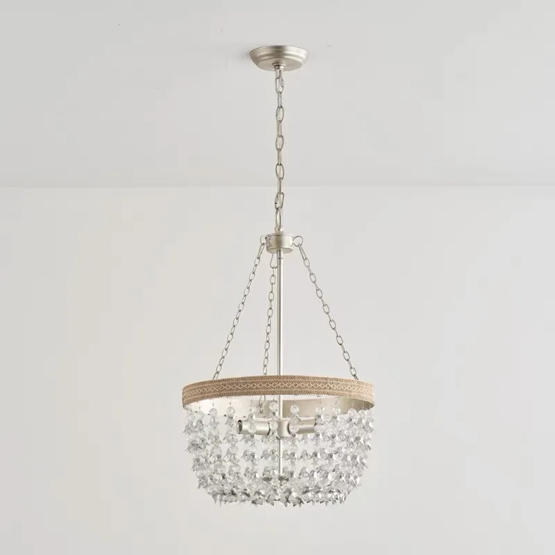 

GHJUYIOL American retro crystal chandelier, French atmospheric creative designer, internet famous living room, dining room, bedr