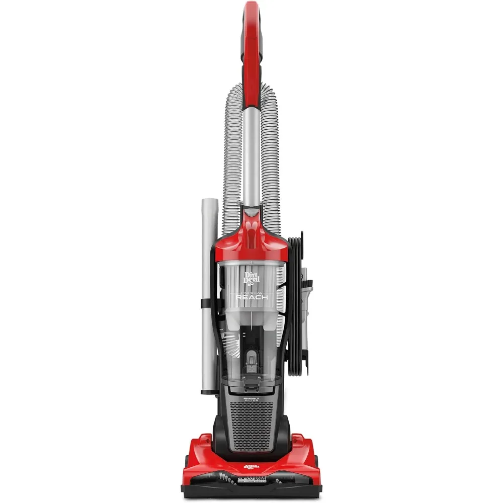 

Bagless Upright Vacuum Cleaner, the one touch easy-release dirt cup,2-in-1 dusting brush, Red.