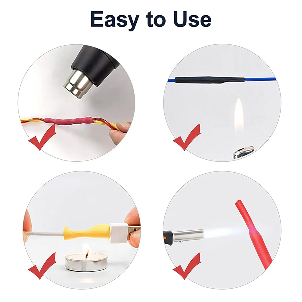 164PCS Heat Shrink Tubing Set 2:1 Thermoresistant Tube Heat Shrink Ratio Heat Shrink Cable Sleeve 8 Sizes Wire Cable Sleeve Wrap