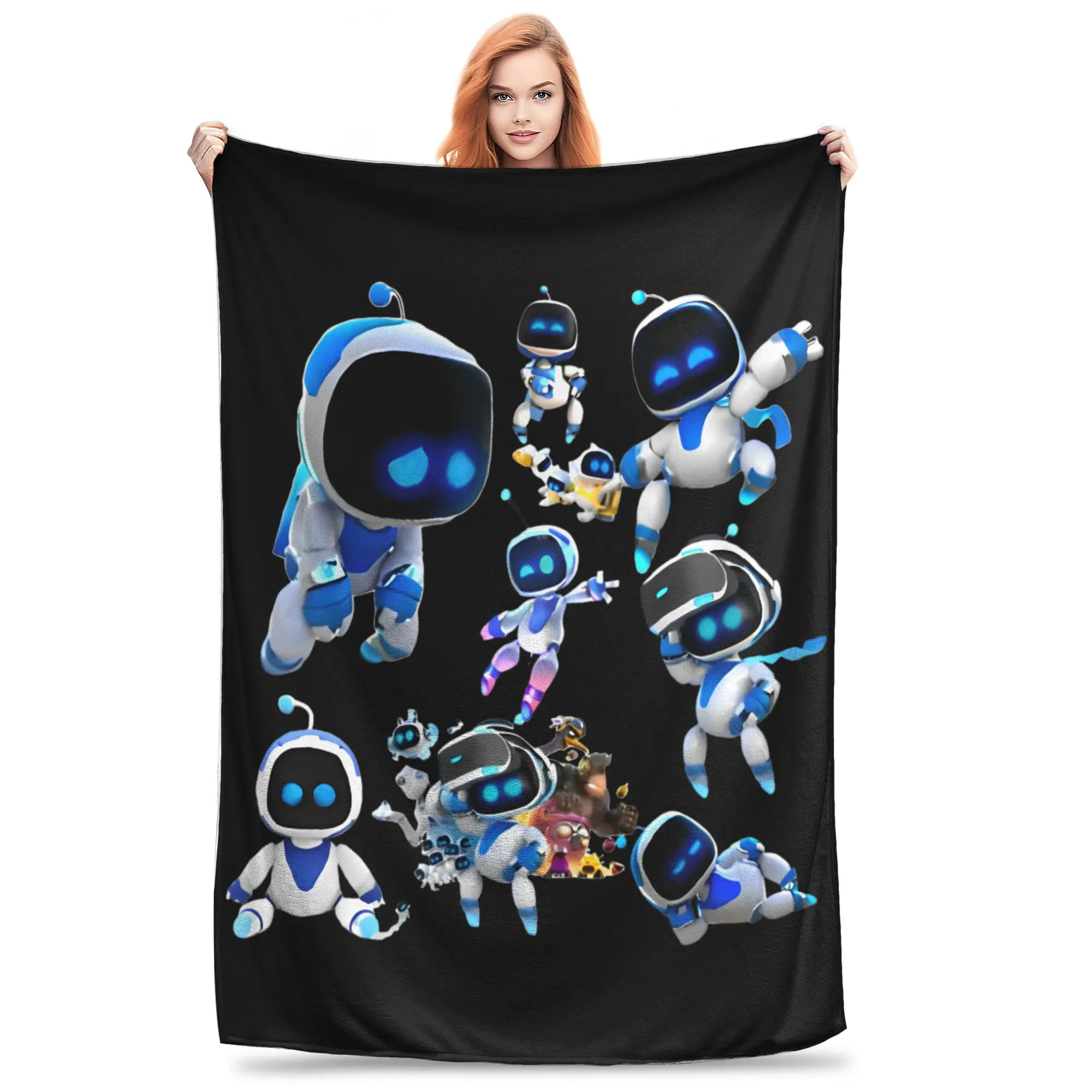 ASTRO BOT Blankets Fleece Spring/Autumn Astrobot Gamer Robot  Multifunction Super Soft Throw Blanket for Bed Travel Quilt