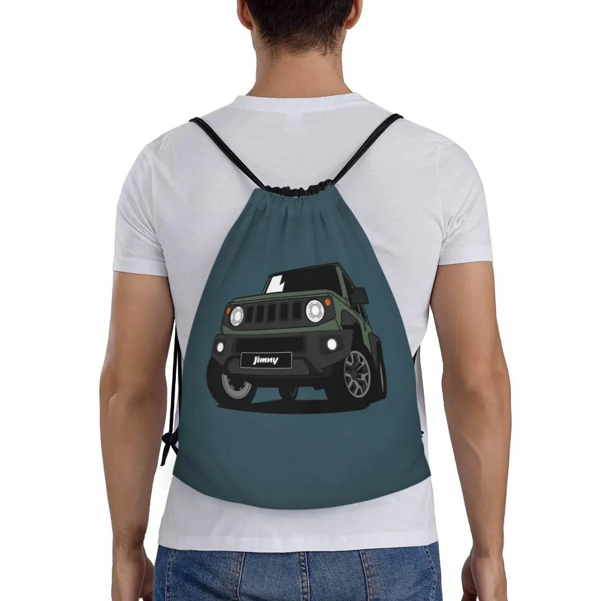

Green Jimny Backpacks Multi-function Portable Drawstring Bags Storage Bag Book Bags For Man Woman School