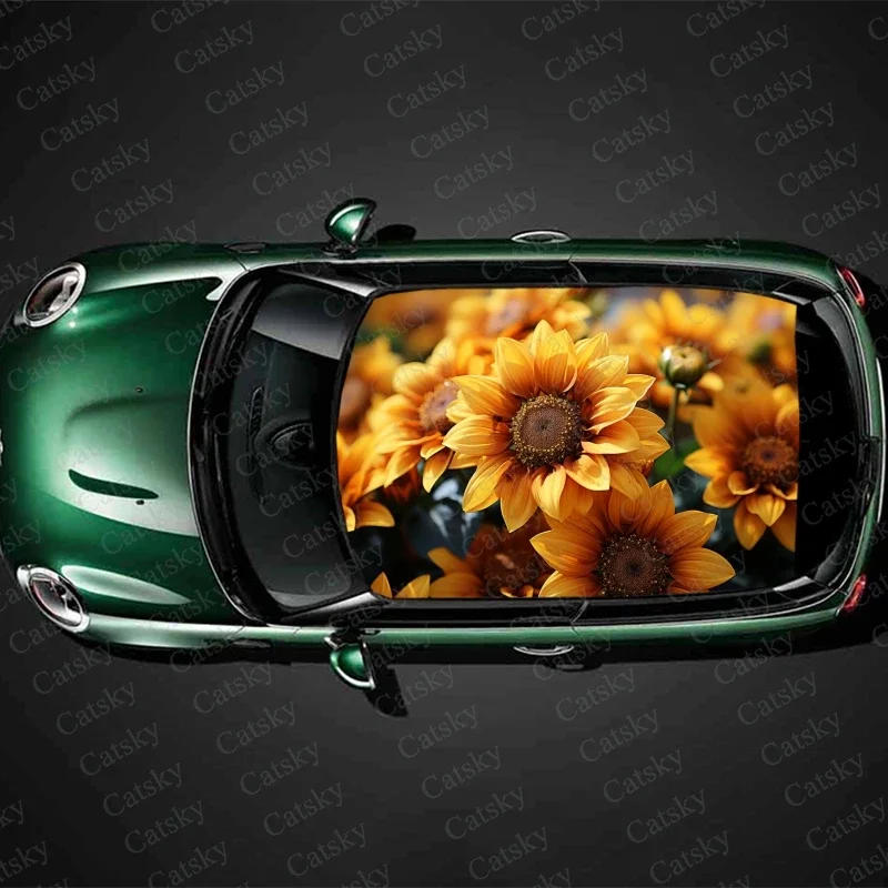 

Sunflower Car sticker decal roof sunroof decorative sticker vinyl film itache universal SUV car sticker decal