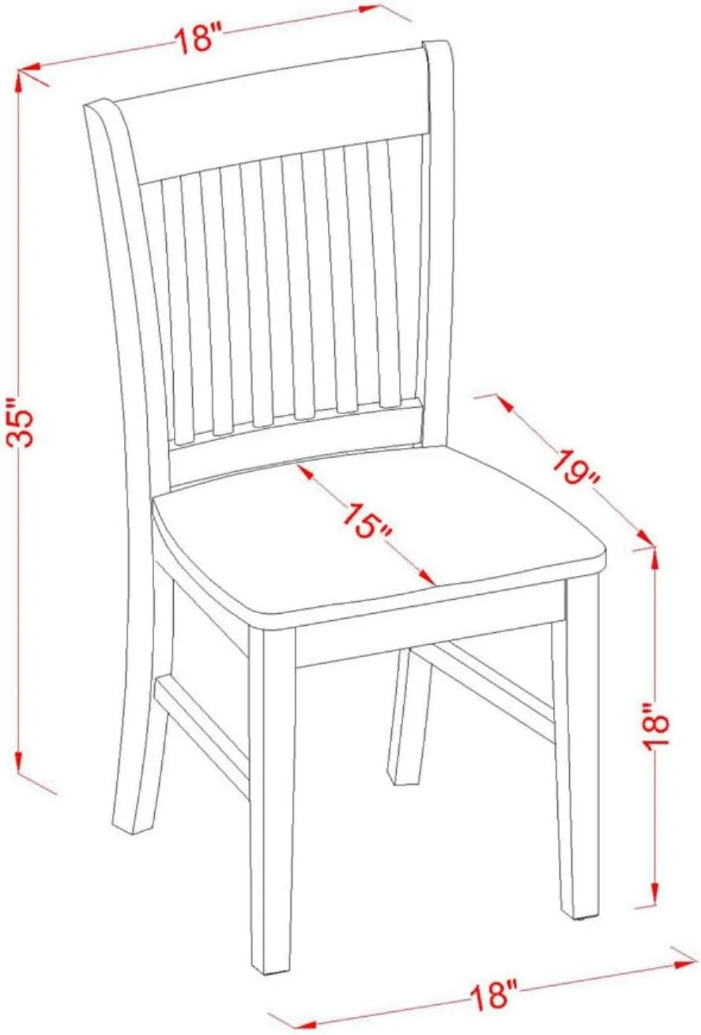 Slat Rugleuning Houten Stoel Keukenstoelen Set Van 2 Vol Comfort In Het Restaurant Zwart