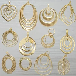 1 x Matte Gold Color Hollow Open Large Round 3 Circles Charms Pendants for Necklace Jewelry Making Findings Accessories 120x74mm