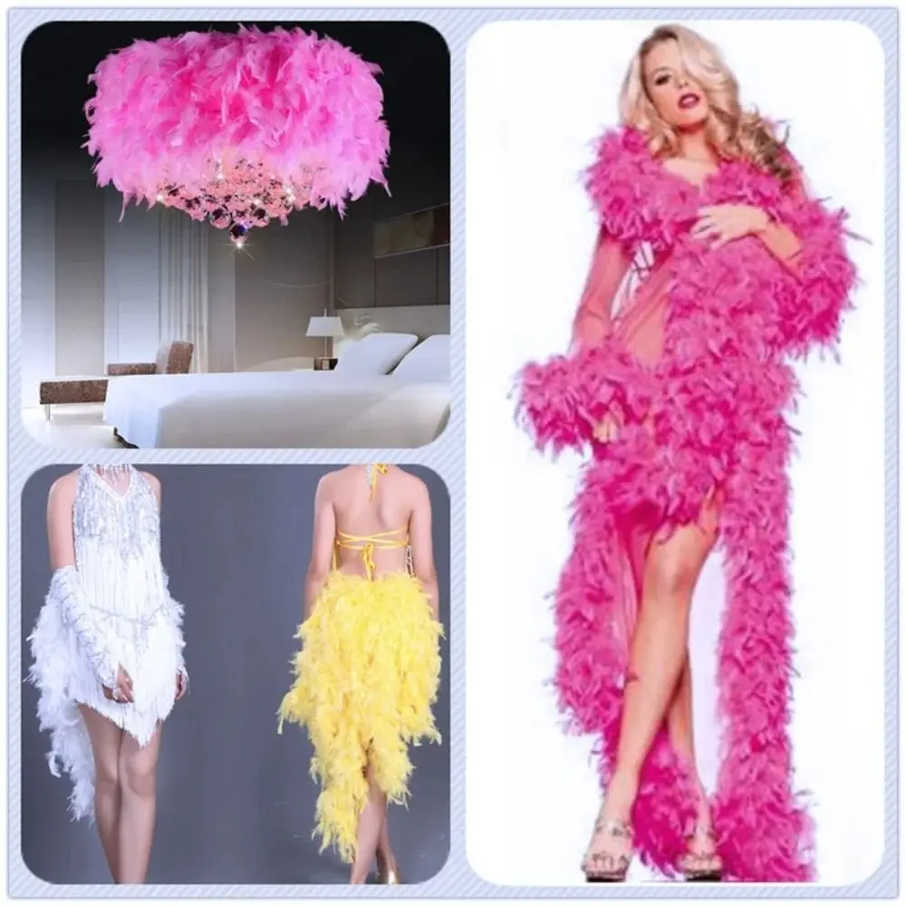 1 Meter Wedding Party Natural Turkey Feathers Ribbon Tassel Sewing Decoration Feathers Trim Home Decor DIY Apparel Fabric