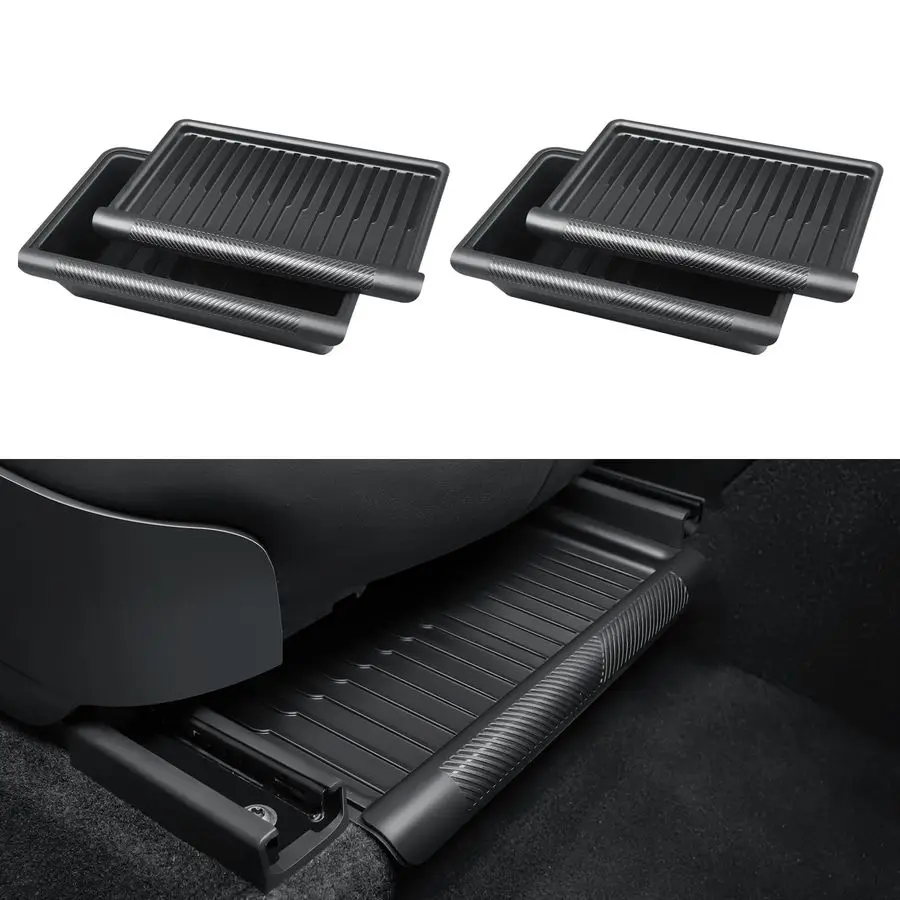 

Under Seat Storage Box for Tesla Model Y 2024, TPE Storage Tray Box with Lid for Model Y 20202025 20252026 New Model Y Juniper C