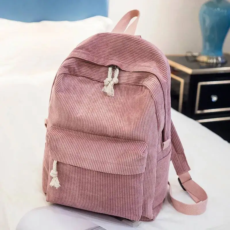 mochila-feminina-de-corduroy-2025-outono-inverno-simples-moderna-grande-capacidade-casual-mochila-escura-para-mulheres