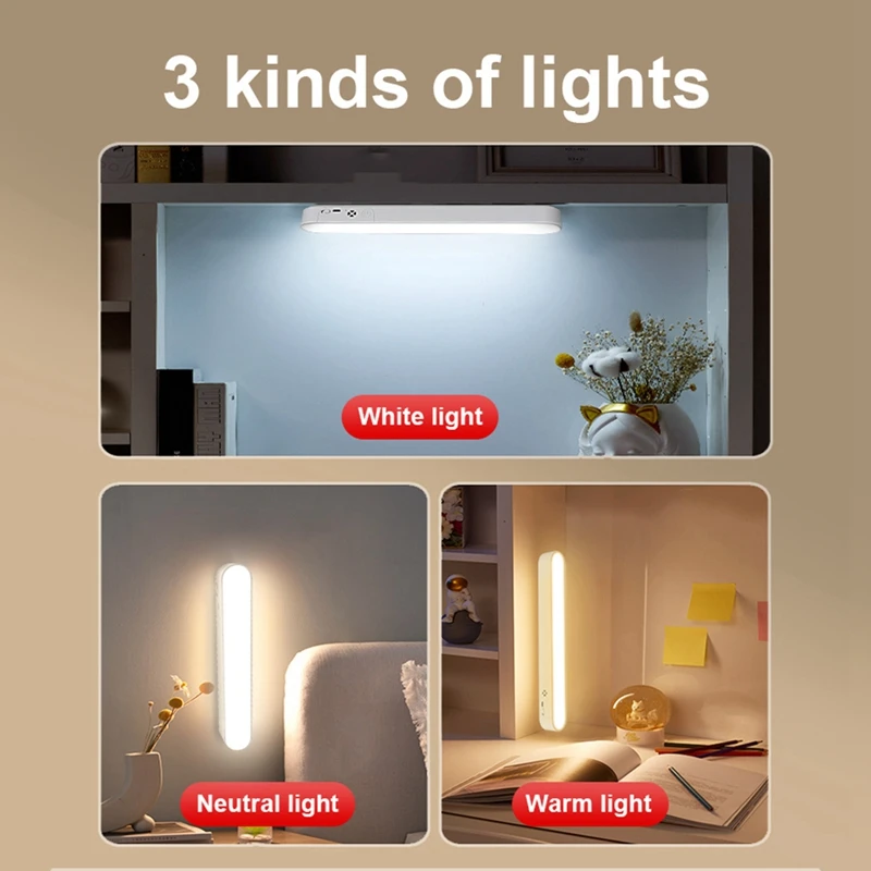Hanging Desk Lamp Rechargeable Wireless LED Touch-Sensitive Lamp Adhesive Reading Lamp Cabinet Light with Remote Control-A31R
