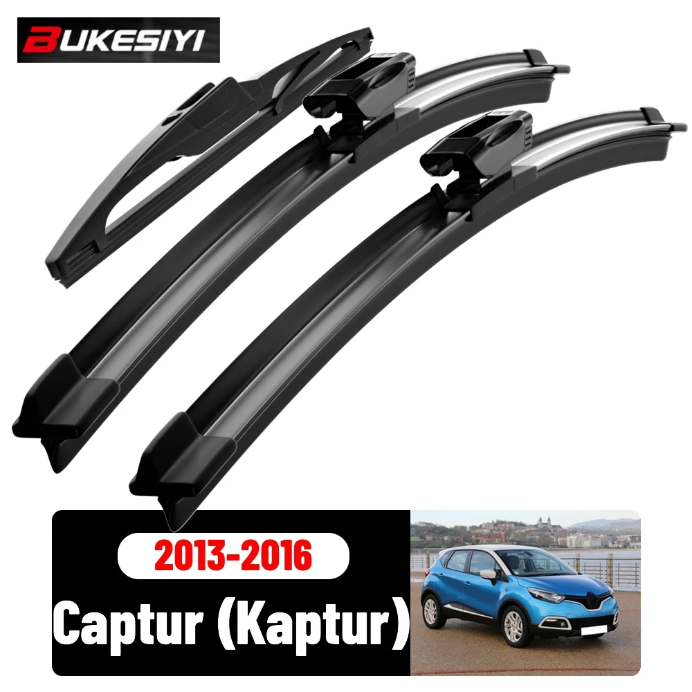 Scheibenwischerblätter-Set für vorne und hinten für Renault Captur (Kaptur) 2013-2016 2014 2015, geräuscharme Scheibenwischer, Zubehör, 26"14"11"
