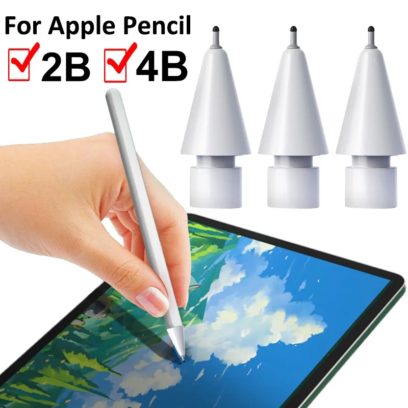 

New Replacement Pencil Tips For Apple Pencil 1st 2nd Generation 2B 4B Pen Smooth Spare Nibs For Apple Pencil Nib Replacement Nib