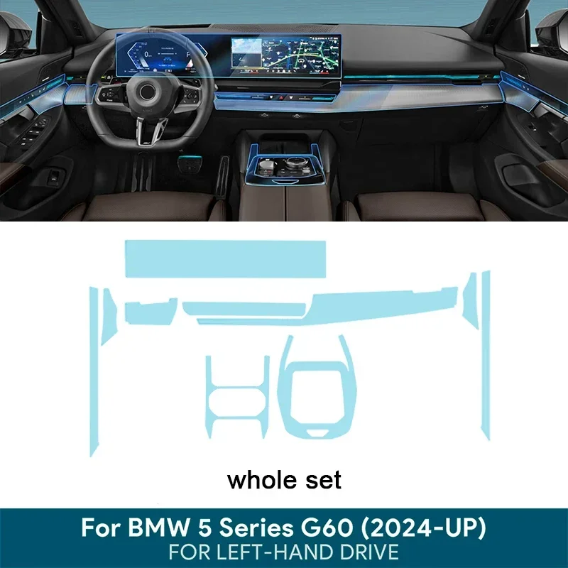 

TPU PPF автомобильные аксессуары против царапин, набор для ремонта внутренней центральной консоли, прозрачная защитная пленка для BMW 5 серии i5 G60 2024