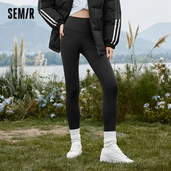 Semir Leggings Women Brushed Slim Yoga Pants 2023 Winter New Stretch Soft Pants