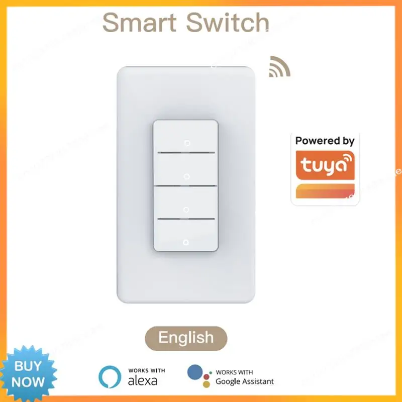 A10R Tuya Wi-Fi Smart Light Switch US Single Work With For Alexa Google Home US Plug 2-Gang 1 Piece