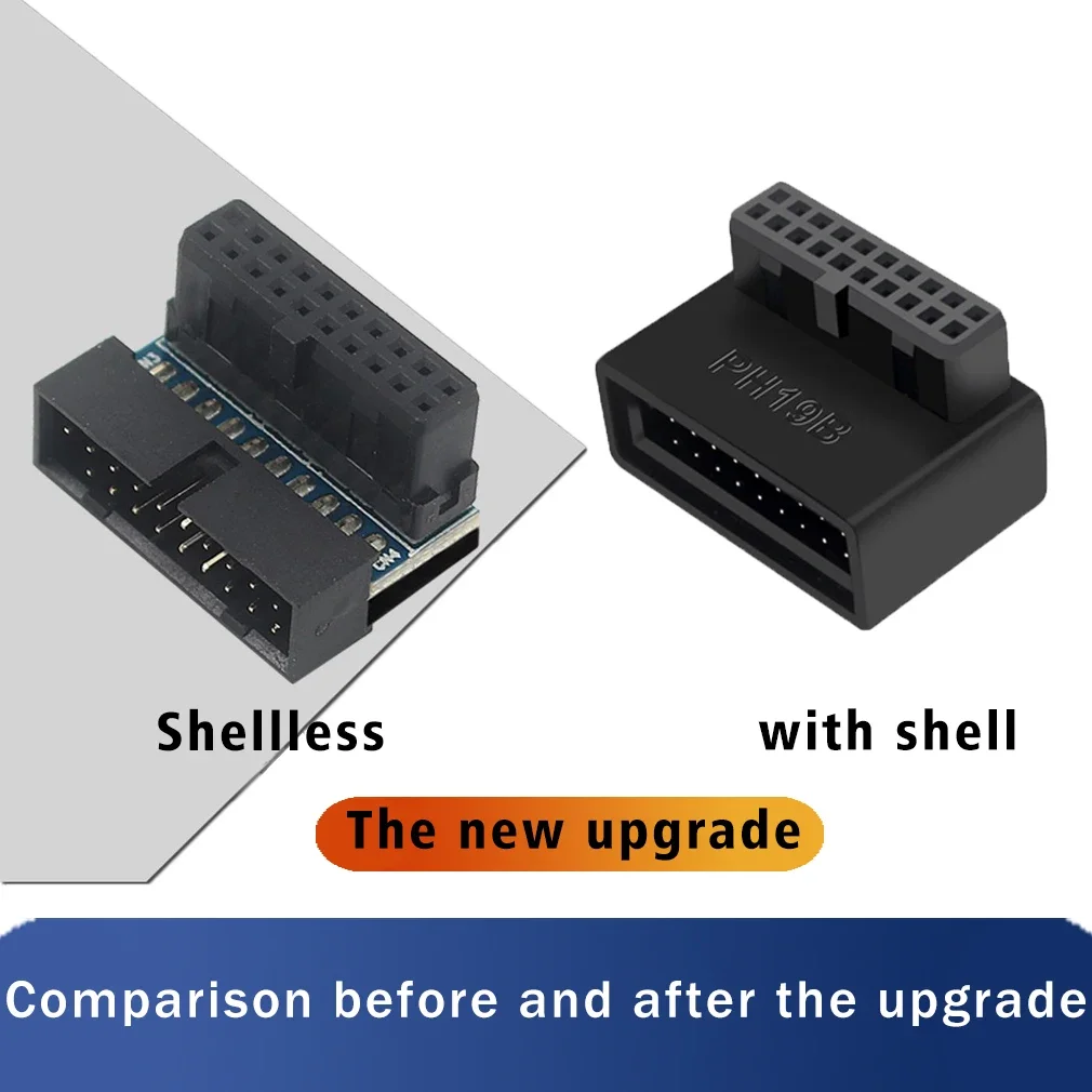 USB 3.0 19/20pin ชายหญิงอะแดปเตอร์มุม 90 องศา Converter สําหรับเมนบอร์ดเชื่อมต่อซ็อกเก็ต PH19A