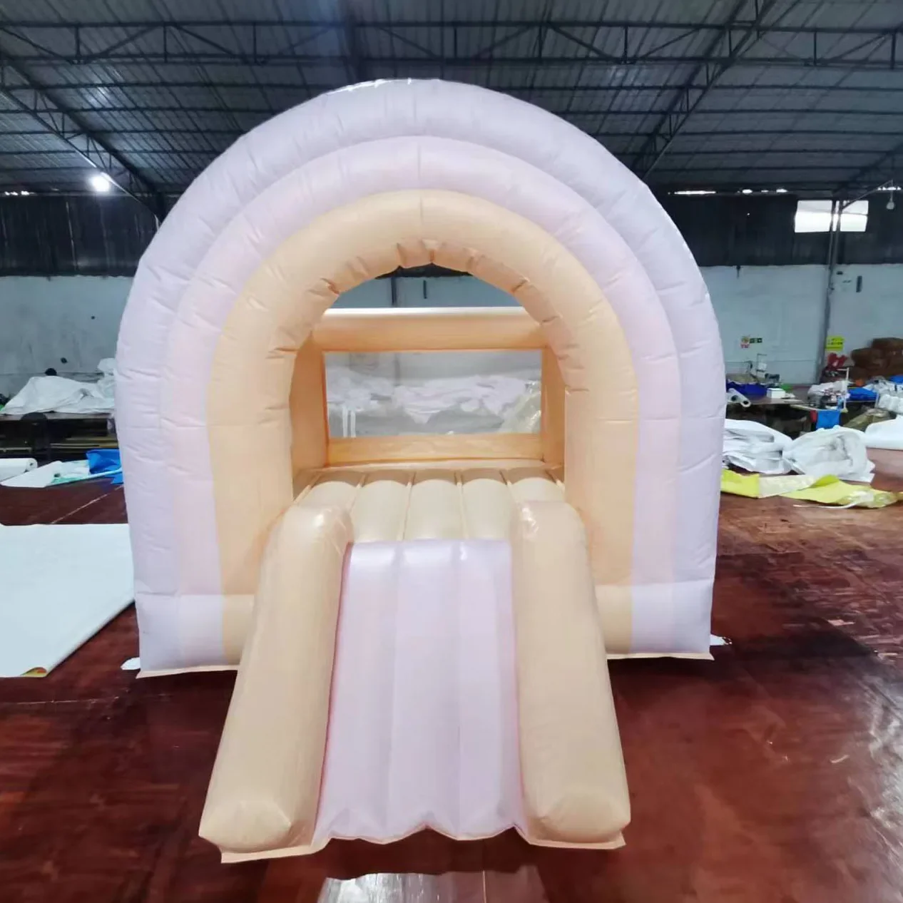 Outdoor Commercial PVC Small Rainbow Toddler Bounce House Mini Inflatable Jumping Bouncy Castle For Kids Party Rental