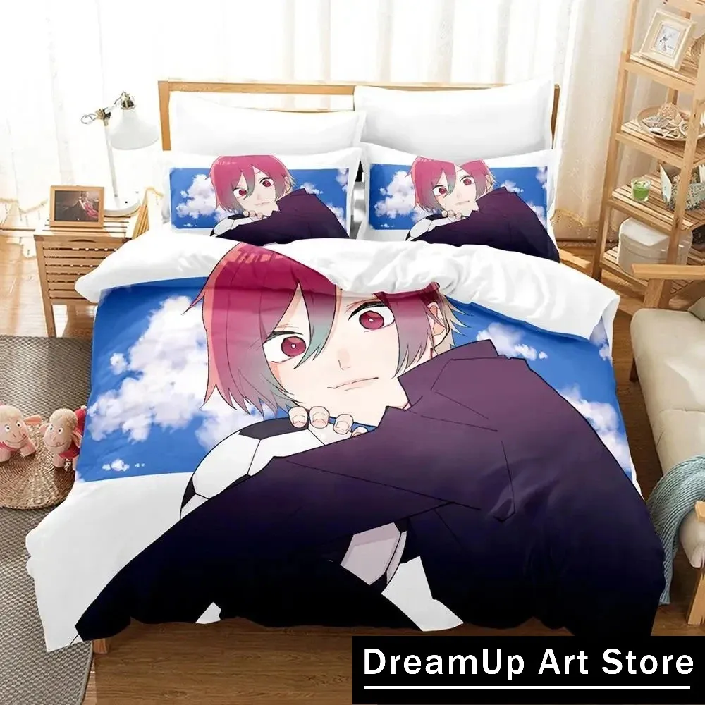 3D Print Anime Blue Lock Bedding Set Cute Quilt Cover Bed Cover With Pillowcase Twin Single Queen King Size Boys Adult Home