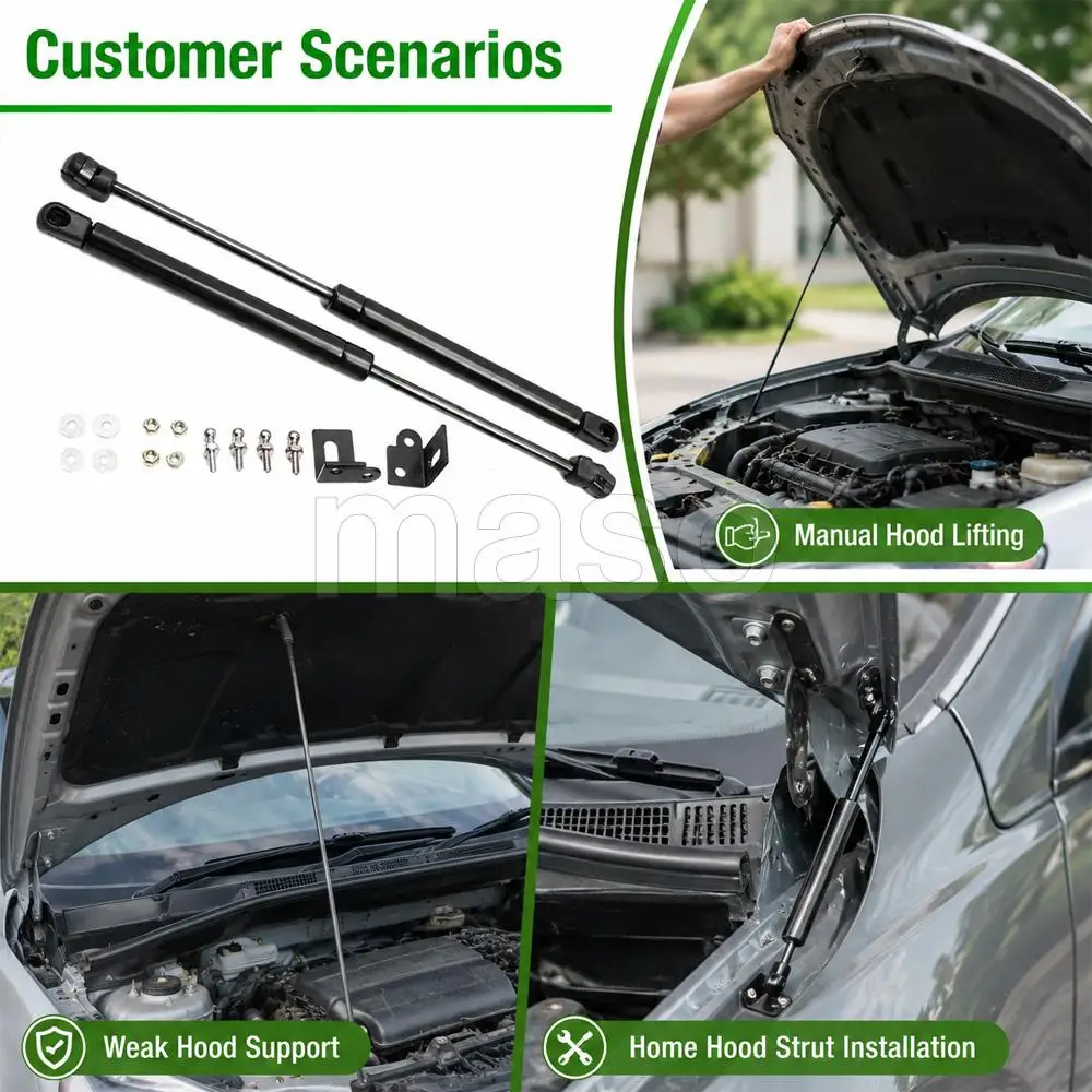 1 Set Front Hood Lift Support Strut Kit For Ford Mustang 2015 2016 2017 2018 2019 2020 2021 2022 Left and Right Car accessories view 5