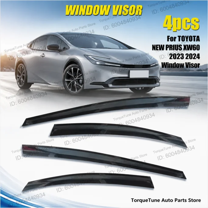 Premium In Channel Direct Fit Easy Installation Window Visor Wind Deflector For TOYOTA NEW PRIUS XW60 2023 2024 Weather Rain