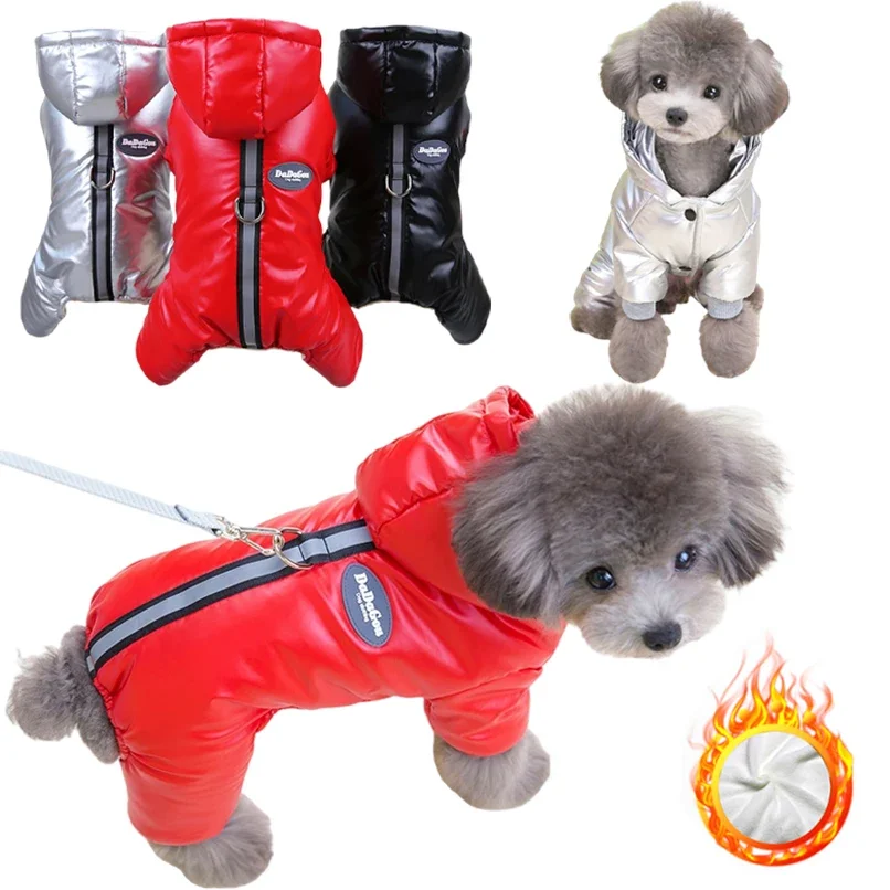 

Waterproof Dog Jumpsuit Padded Puppy Onesie for Small Medium Dog Cat Down Jacket Chihuahua Shih Tzu Coats French Bulldog Apprael