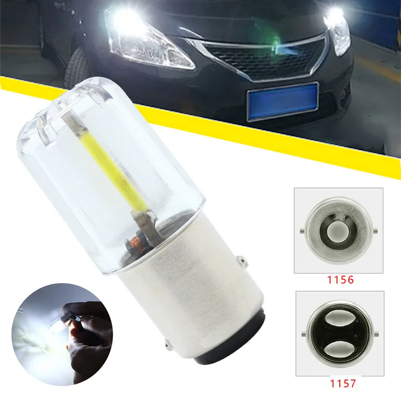 

1156 P21W BA15S 1157 BAY15D COB LED Filament Chip Car Brake Lights Auto Reverse Bulb Parking Lamp 12V White