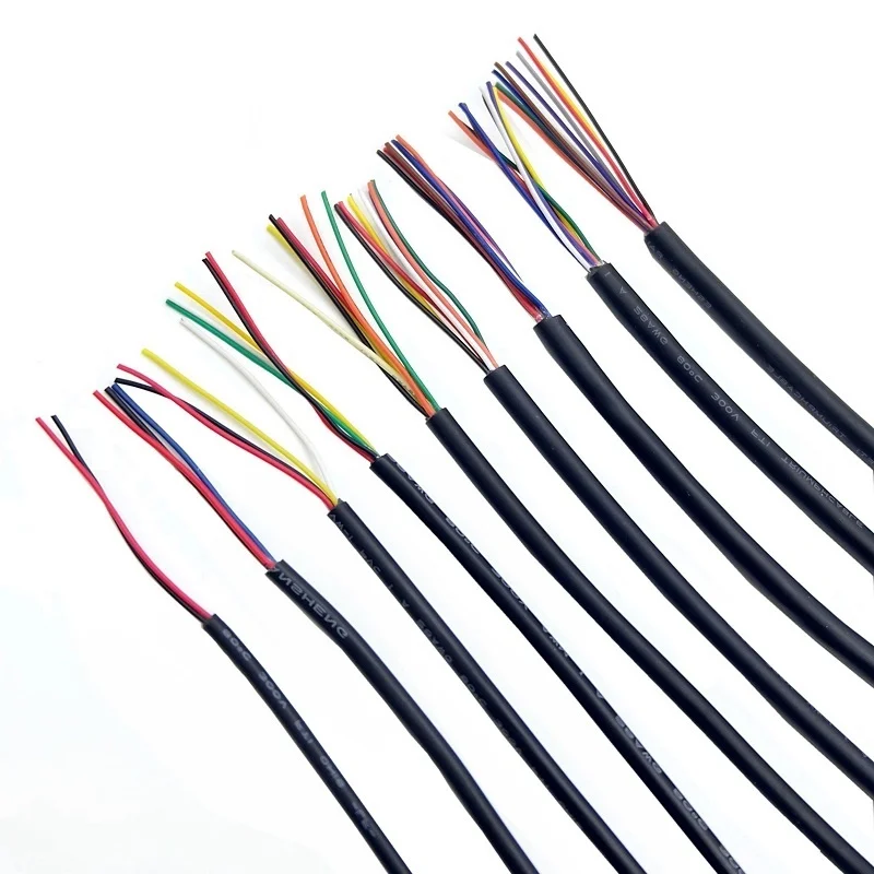 Sheathed Cable 10 9 8 7 6 5 3 4 2Core Wire PVC Tinned Copper Speaker Wire For Audio Automotive Microphones Electronic LED Strip