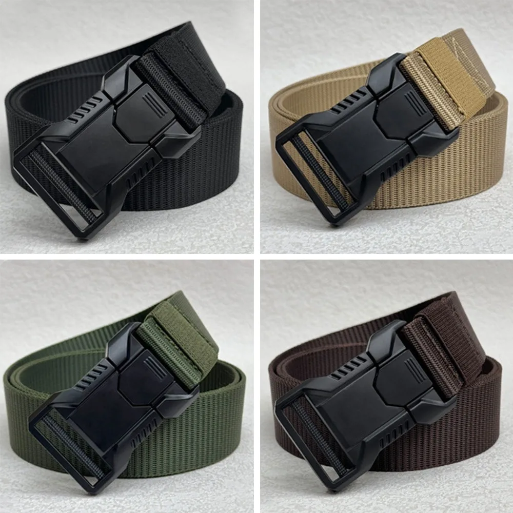 Casual Multi Function Men's Canvas Belt Versatile Thickened Quick Release Waistband Breathable Workwear Belt