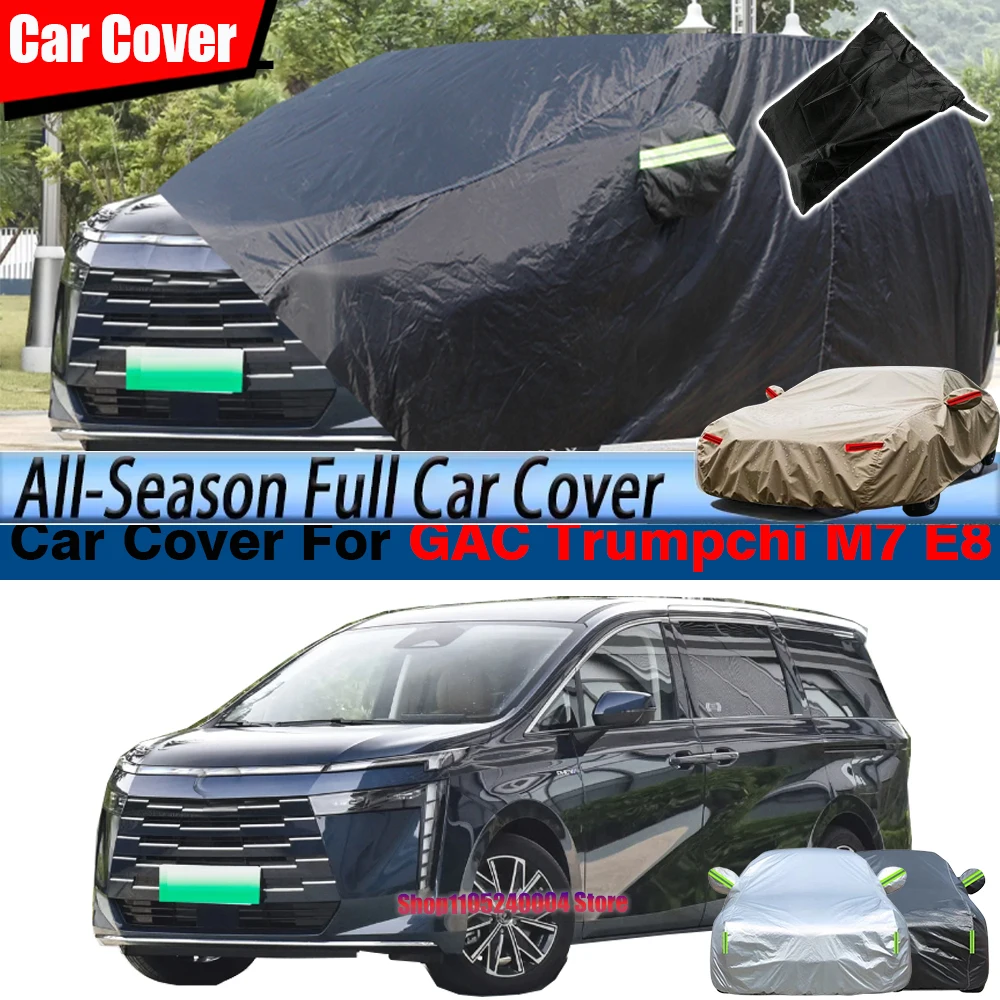 

Black MPV Car Cover Waterproof Outdoor Anti UV Sun Rain Snow Wind Protection For GAC Trumpchi M7 E8 2022-2025