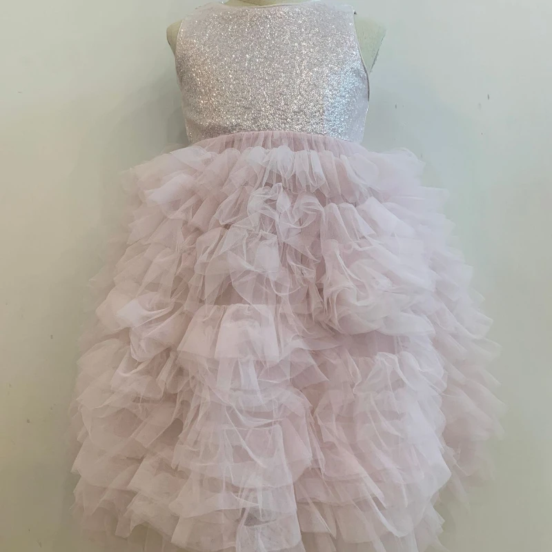 2026 Children Girls New Formal Dress PrincessOutfit for Formal Occasion Costume Gown Kids Host Piano Performance Pageant Party