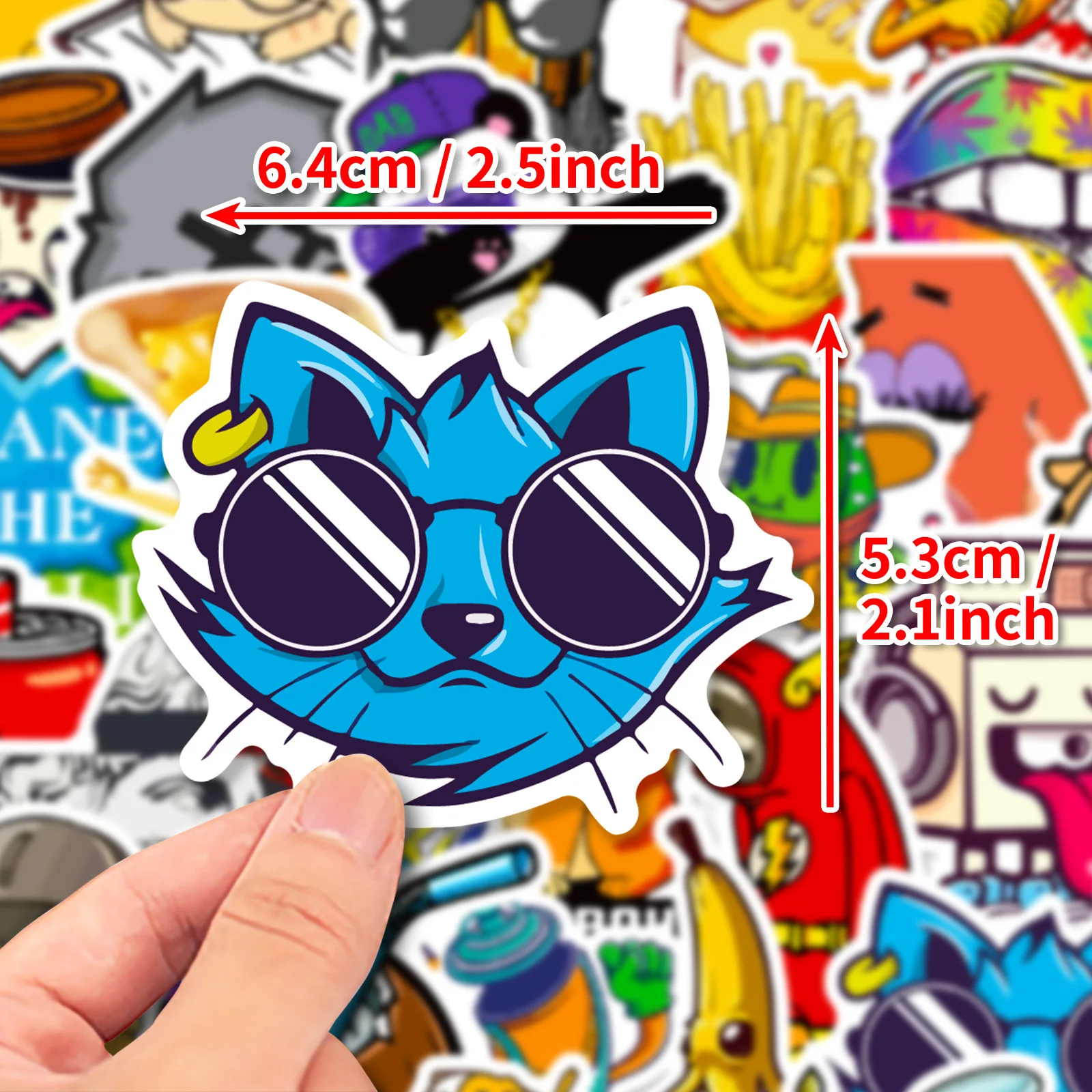 50pcs Animation Fun Graffiti Cute Animal Stickers Kawaii Skateboard Bicycle Luggage Guitar Laptop Kids Waterproof Sticker Toys