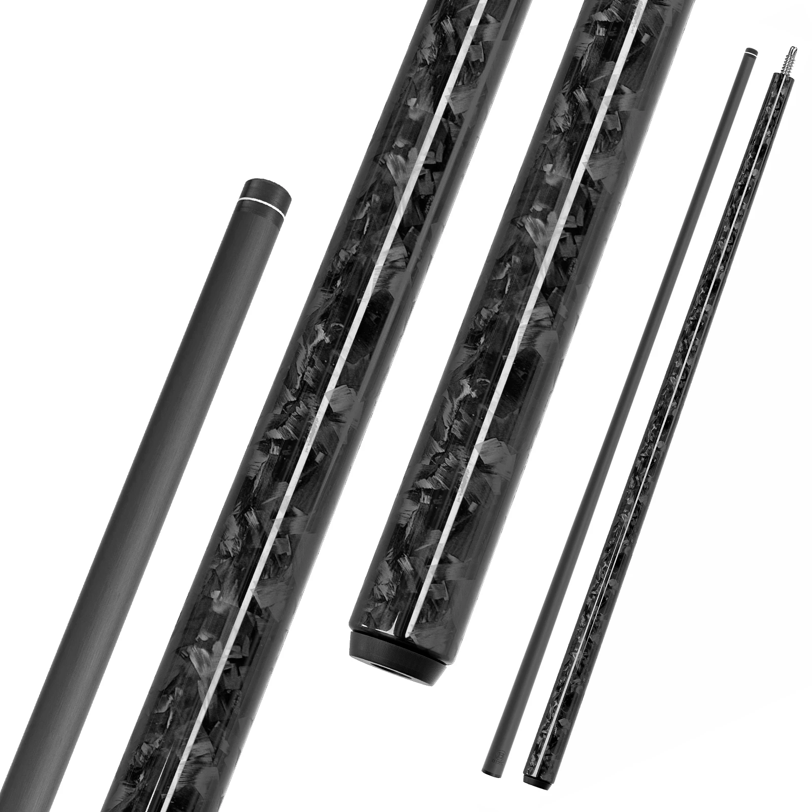 

BIZU Carbon Fiber Billiard Stick Low Deflection Pool Cue with 11.5mm/12.5mm Tip Technology Pool Table Accessory