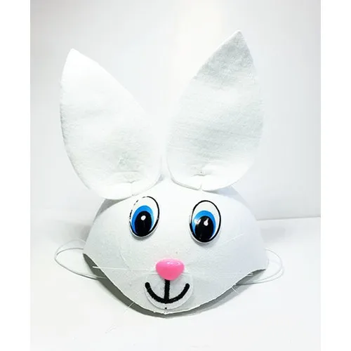 Aydınlı Party Accessory White Color-Eared Rabbit Hat Animal Şapkası