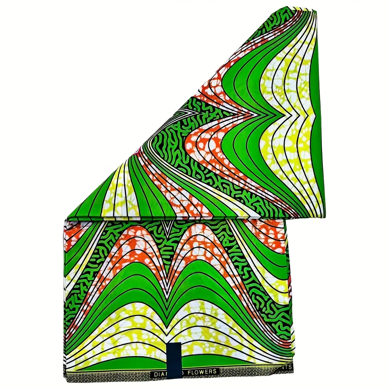 6 ياردة ريترو الأحمر والأخضر نمط هندسي أنقرة الأفريقية المطبوعة النسيج، تستخدم للخياطة والحرف اليدوية ومشاريع DIY #2