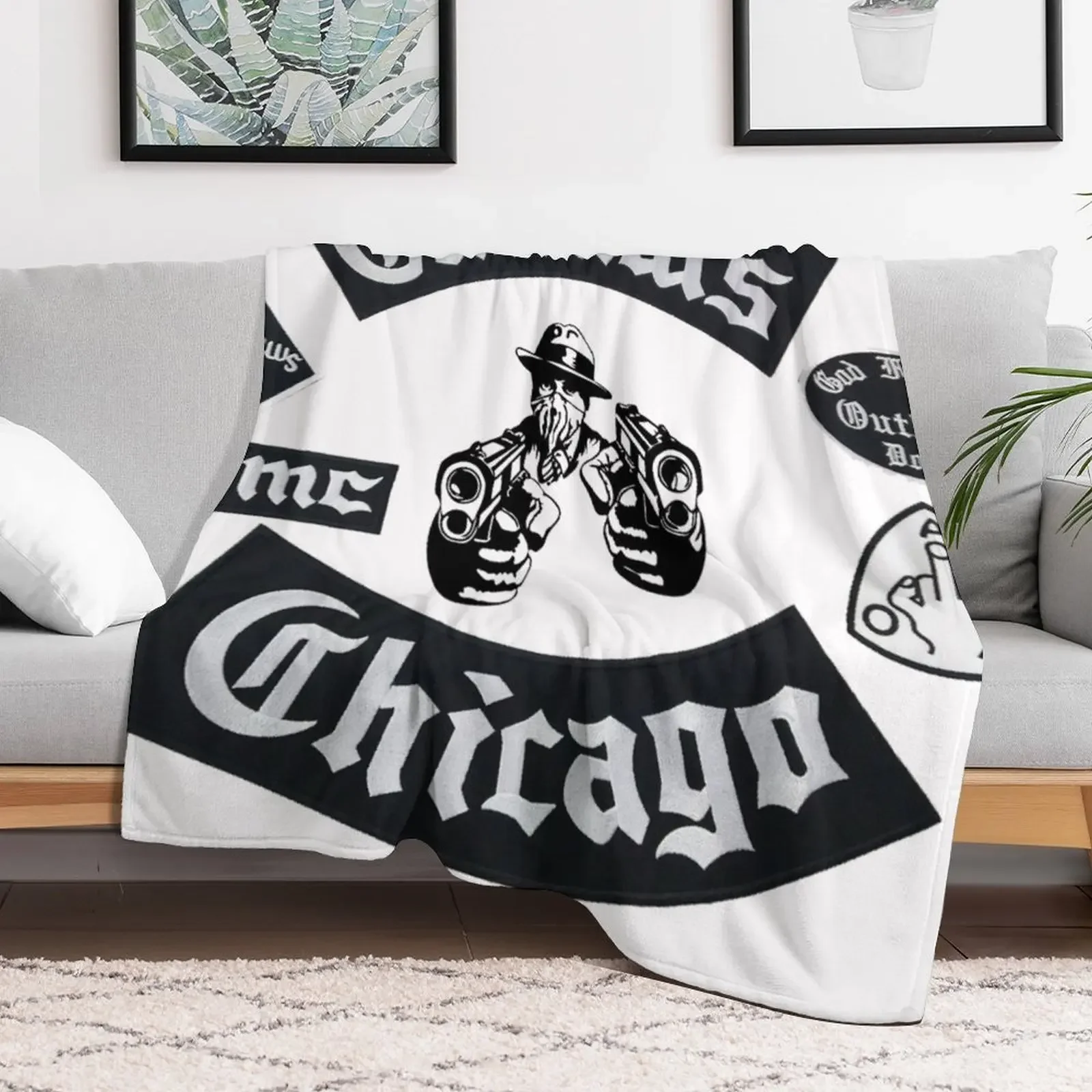 CHICAGO OUTLAWS MOTORCYCLE CLUB Throw Blanket Soft Plush Blanket as Housewarming Gift