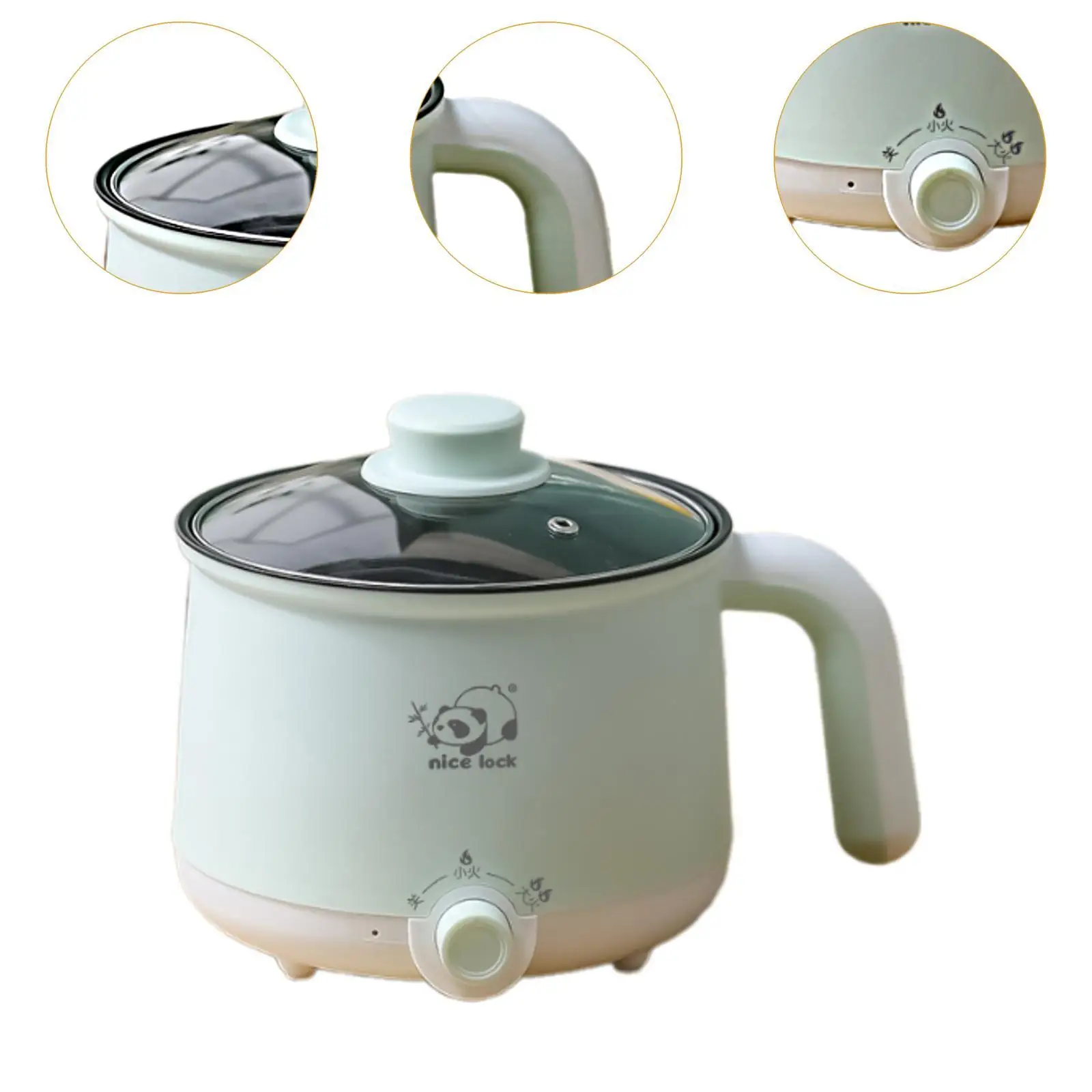 หม้อปรุงอาหารไฟฟ้าแบบพกพาป้องกันแห้ง 2 เกียร์ Nonstick กระทะไฟฟ้าอเนกประสงค์สําหรับสเต็กพาสต้าทอด Dumpling ทําอาหาร