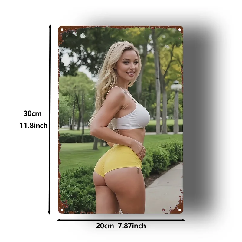 1pc 2D Flat Metal Sign Outdoor Fitness Beauty Gym Decor Poster Dynamic Sports Art Rustic I 8x12 Inch Tin Sign