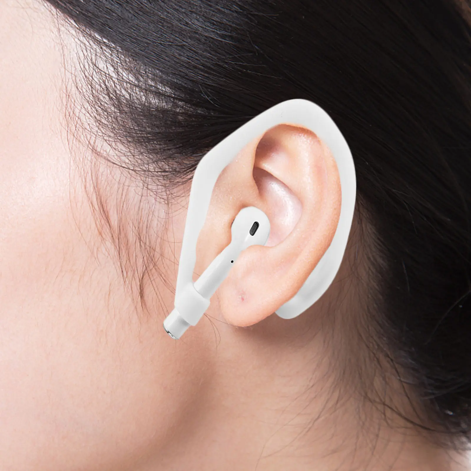 1Pair Adjustable Silicone Ear Hooks for Earbuds Secure Comfort Fit Anti Slip Earbud Holders Running Cycling Gym Workout Fitness