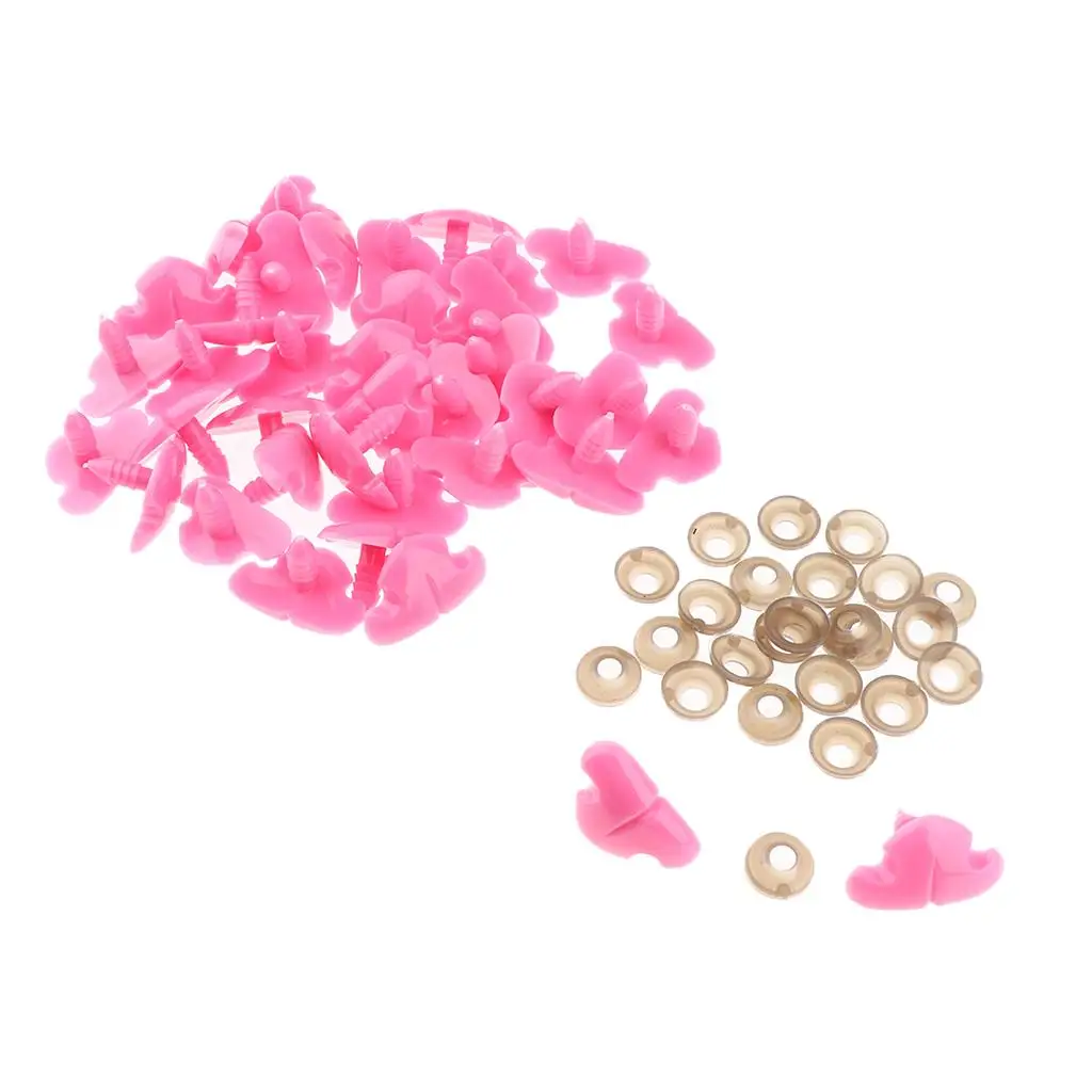 Triangle Safety Nose Pink Plastic Set DIY Doll Nose Craft Supplies for Kids Plush Animal Crochet Critter Making