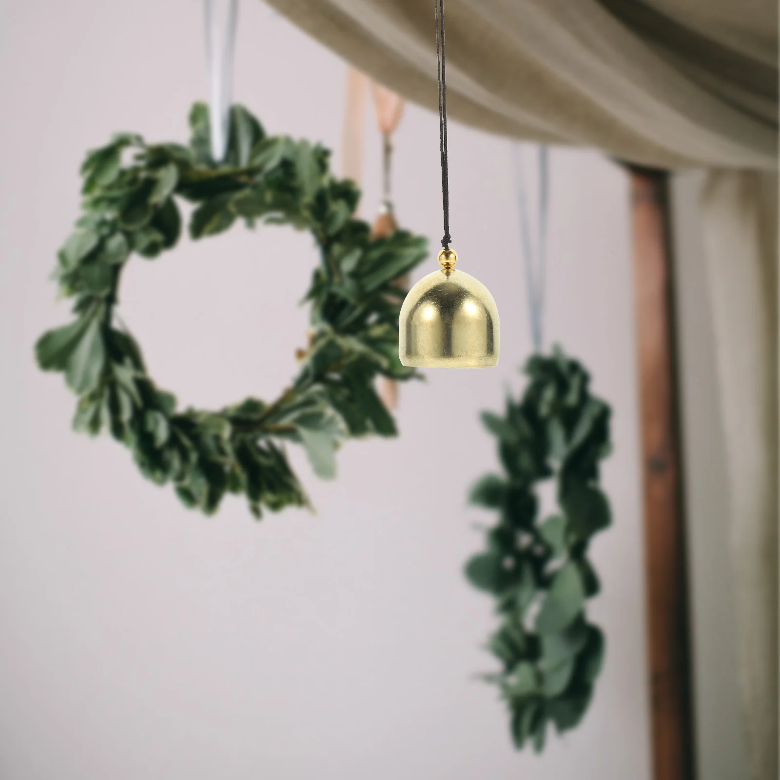

12Pcs Festive Copper Bells Golden Christmas Tree Ornaments Wind Chimes for Home Garden Holiday Craft Decor Golden Bells