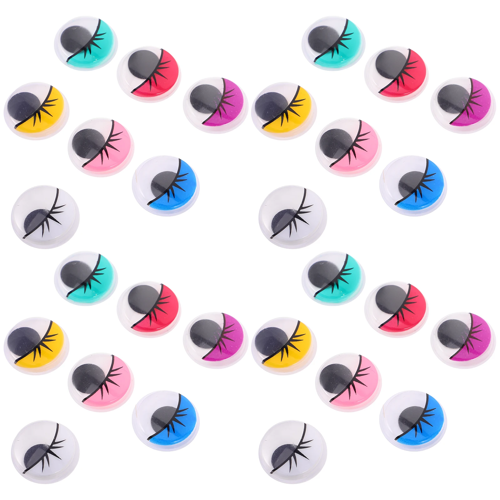 50 pçs saco de material colorido extensões de cílios vara adesivos autoadesivos olhos para artesanato falso