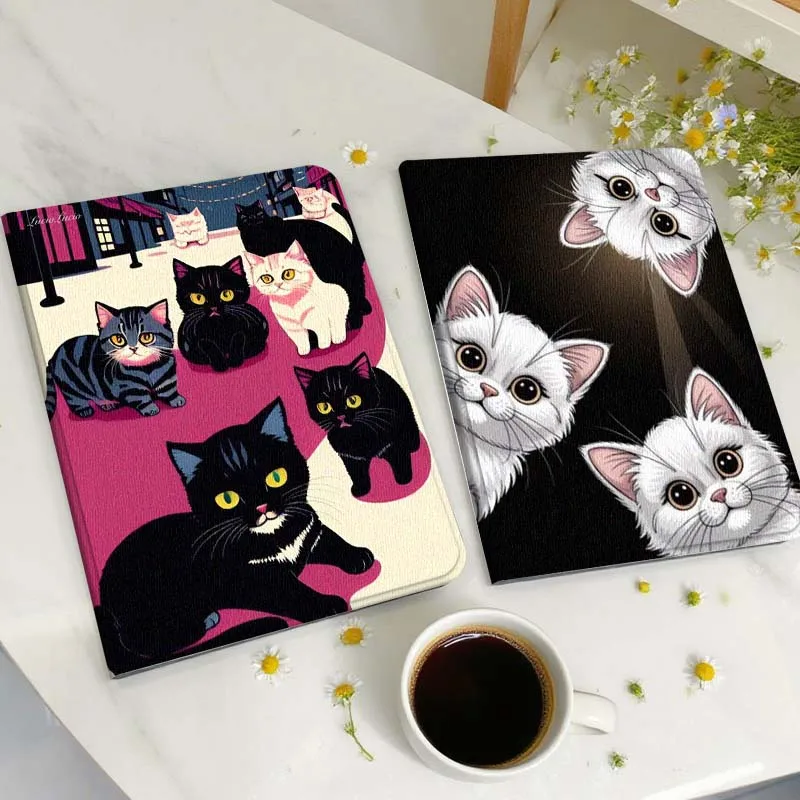 

Cute Cat Illustration Tablet Case For Samsung Galaxy Tab A A7 A8 A9 A11 S6 S11 Lite Plus 10.1 10.4 10.5 Inch