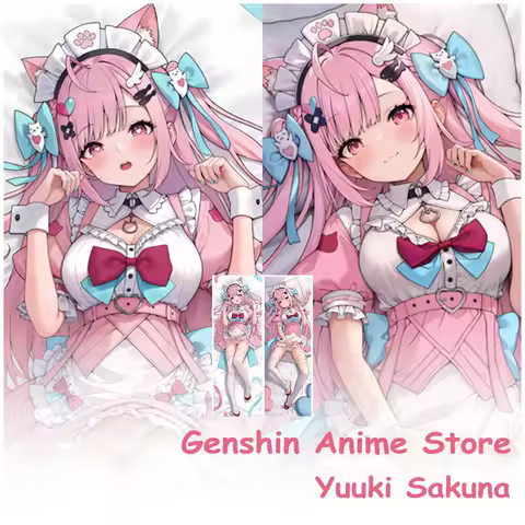 Game Vtuber Yuuki Sakuna Kawaii Fullbody Dakimakura Cover Cosplay Props Anime Double-Sided Printed Cartoon Otaku Pillow Cover